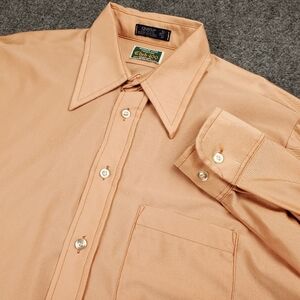 Vintage 70s Anderson-Little Qiana Nylon Satin Shirt Mens 16 34/35 Dagger Collar